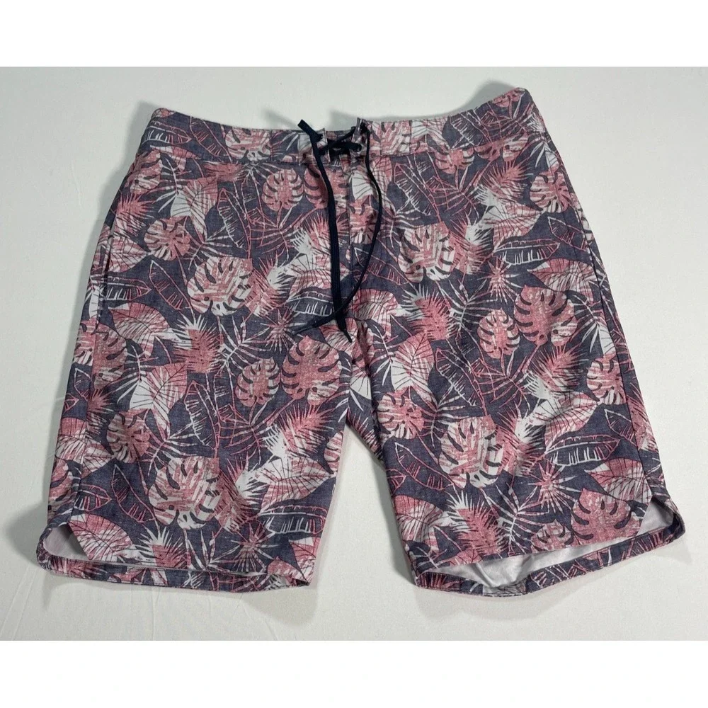 Travis Mathew Floral Board‎ Shorts Swim Trunks Mens Size 32 Red Pink